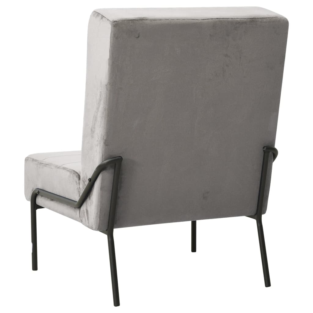 vidaXL Scaun de relaxare, 65x79x87 cm, gri deschis, catifea vidaXL Scaun de relaxare, 65x79x87 cm, gri deschis, catifea