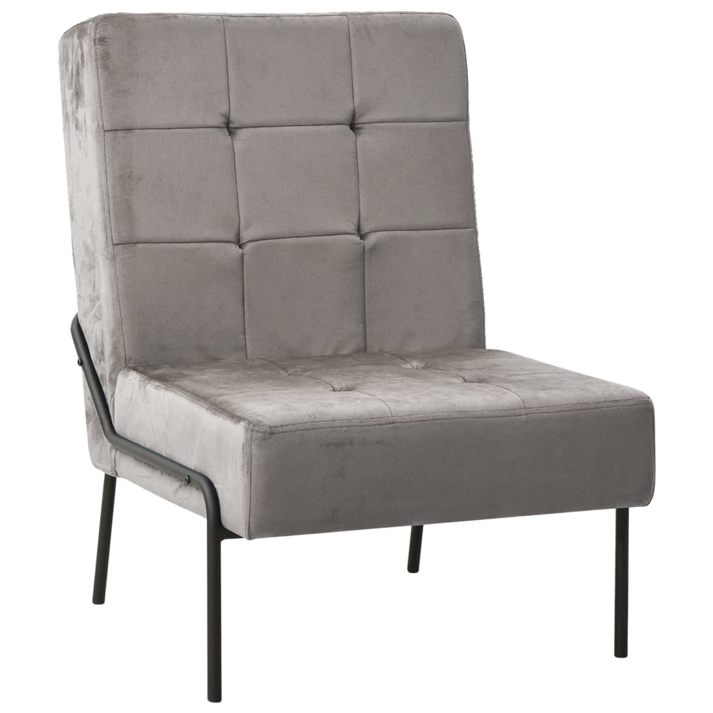 vidaXL Scaun de relaxare, 65x79x87 cm, gri deschis, catifea vidaXL Scaun de relaxare, 65x79x87 cm, gri deschis, catifea