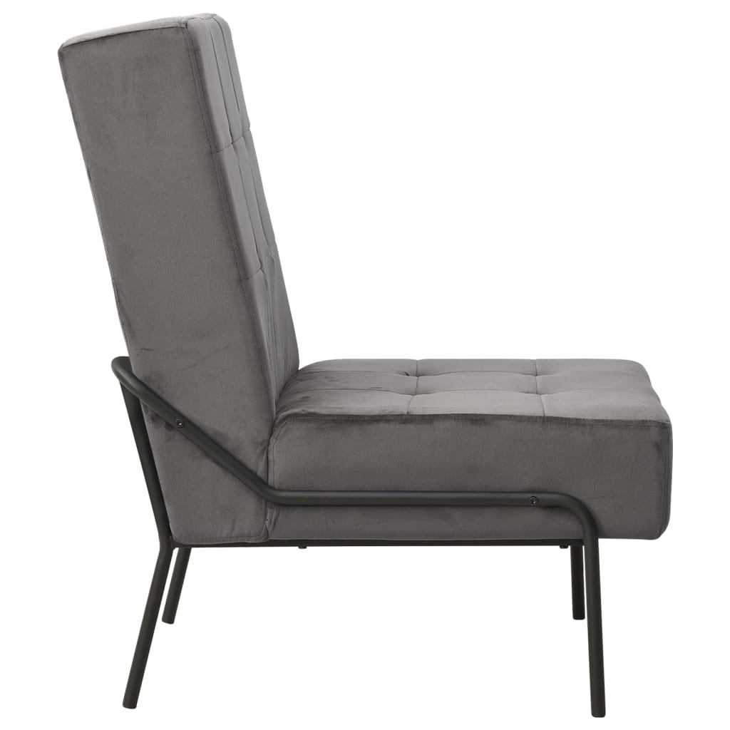 vidaXL Scaun de relaxare, gri închis, 65x79x87 cm, catifea vidaXL Scaun de relaxare, gri închis, 65x79x87 cm, catifea