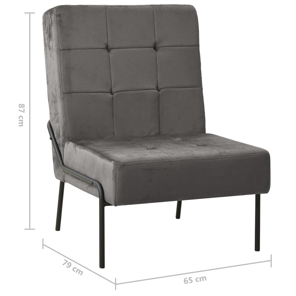 vidaXL Scaun de relaxare, gri închis, 65x79x87 cm, catifea vidaXL Scaun de relaxare, gri închis, 65x79x87 cm, catifea