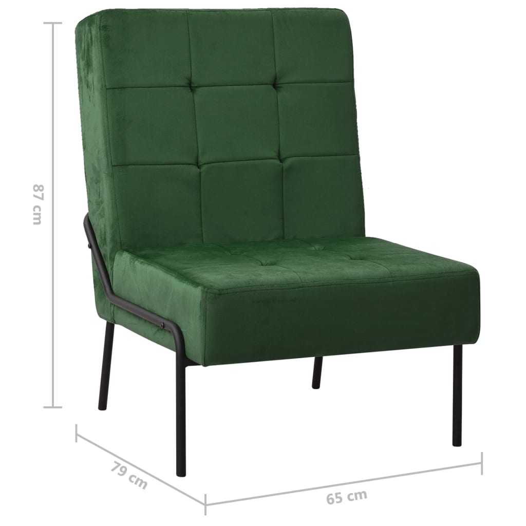 vidaXL Scaun de relaxare, verde închis, 65x79x87 cm, catifea vidaXL Scaun de relaxare, verde închis, 65x79x87 cm, catifea