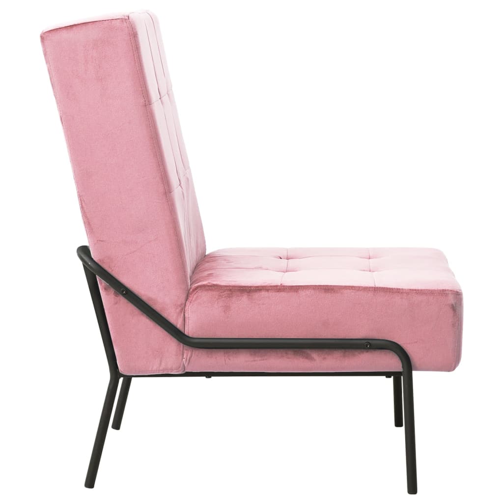 vidaXL Scaun de relaxare, roz, 65x79x87 cm, catifea vidaXL Scaun de relaxare, roz, 65x79x87 cm, catifea