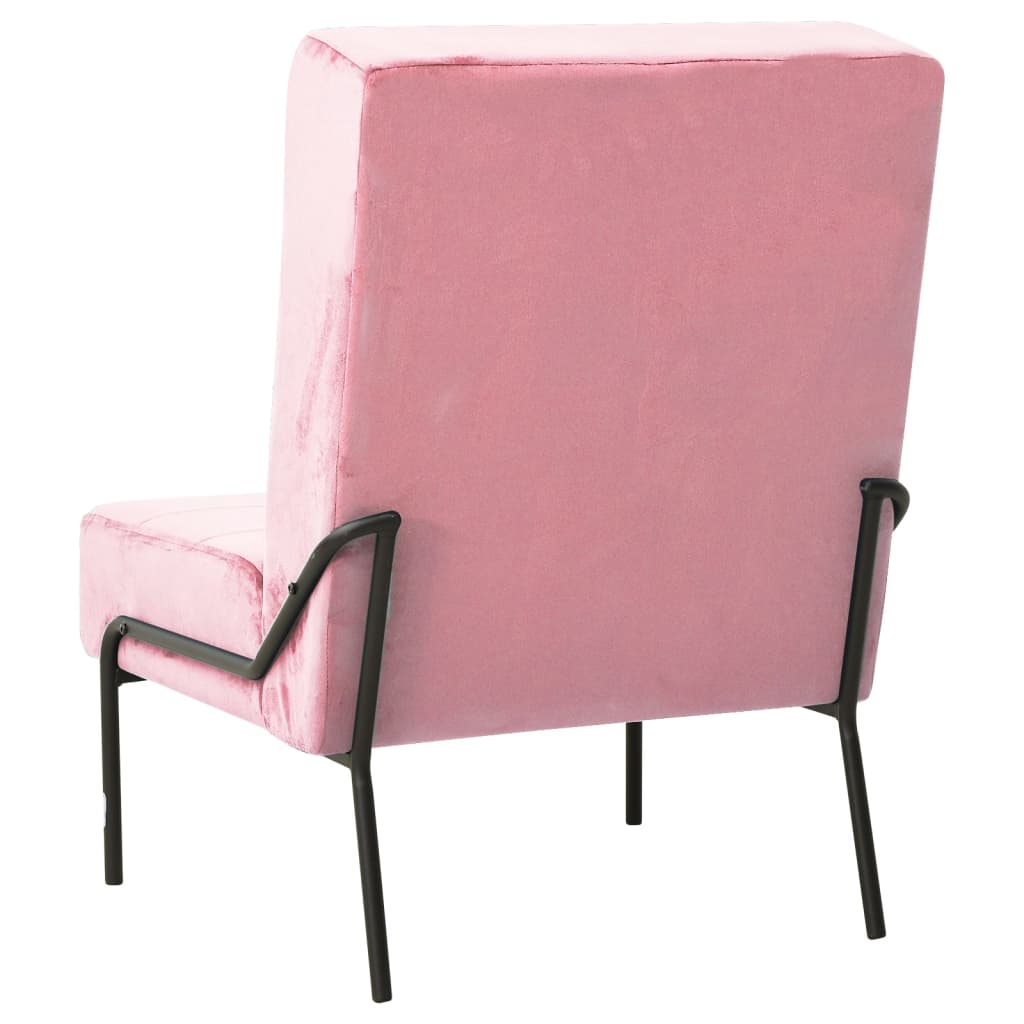 vidaXL Scaun de relaxare, roz, 65x79x87 cm, catifea vidaXL Scaun de relaxare, roz, 65x79x87 cm, catifea
