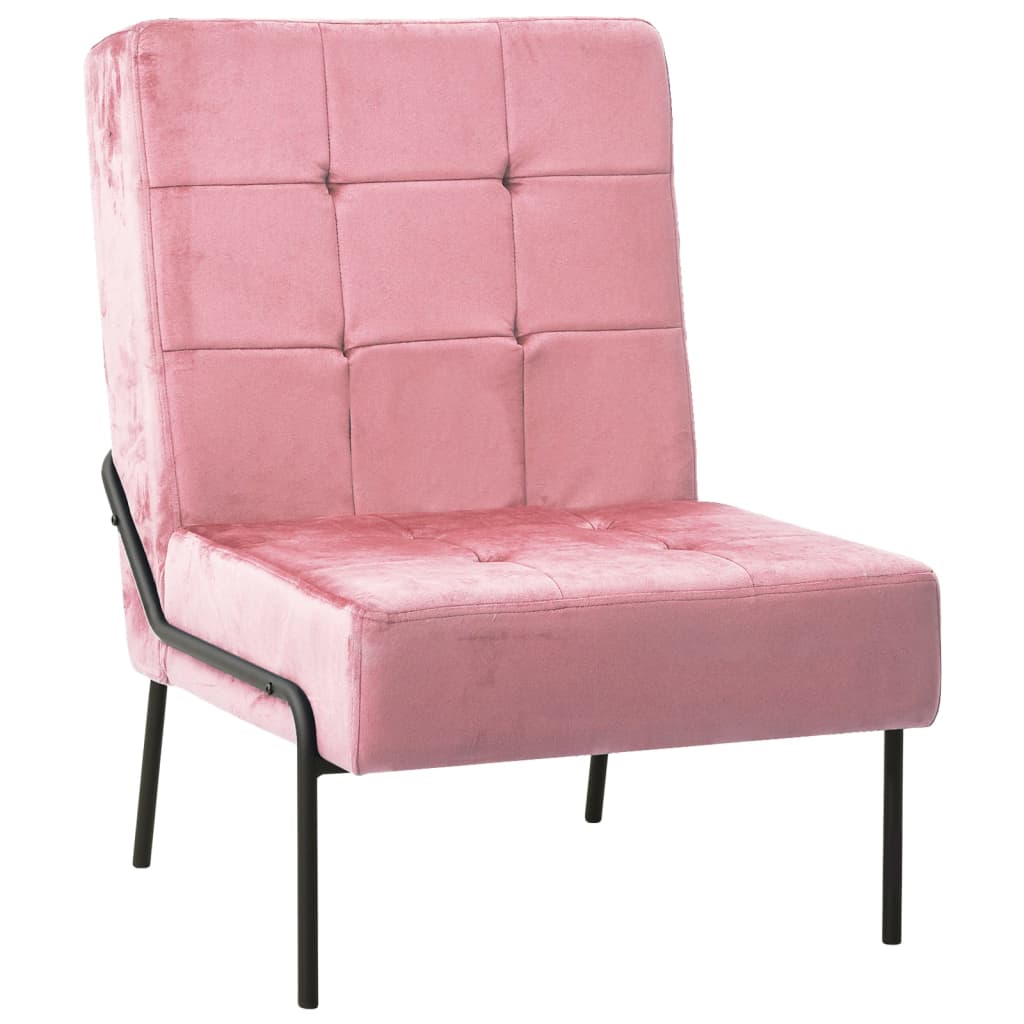vidaXL Scaun de relaxare, roz, 65x79x87 cm, catifea vidaXL Scaun de relaxare, roz, 65x79x87 cm, catifea