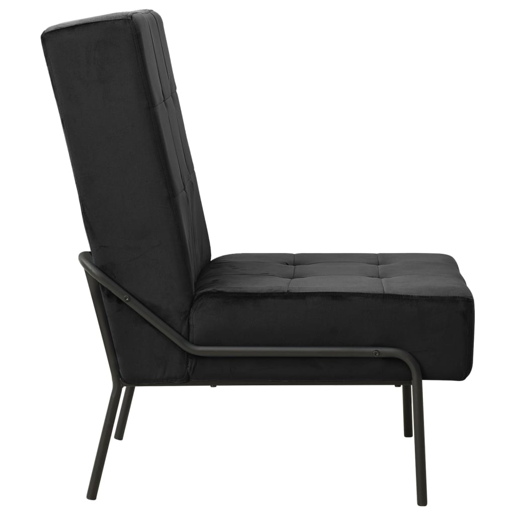 vidaXL Scaun de relaxare, 65x79x87 cm, negru, catifea vidaXL Scaun de relaxare, 65x79x87 cm, negru, catifea