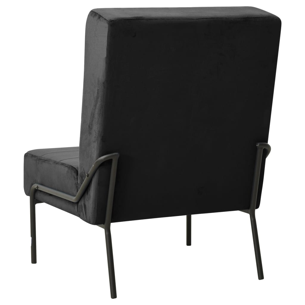 vidaXL Scaun de relaxare, 65x79x87 cm, negru, catifea vidaXL Scaun de relaxare, 65x79x87 cm, negru, catifea