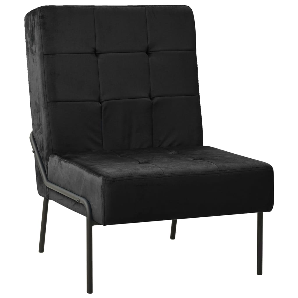vidaXL Scaun de relaxare, 65x79x87 cm, negru, catifea vidaXL Scaun de relaxare, 65x79x87 cm, negru, catifea