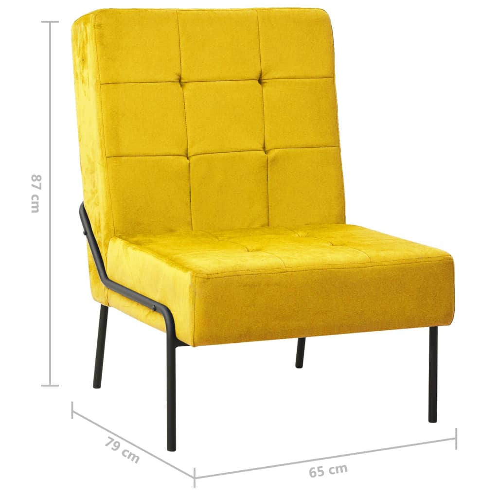 vidaXL Scaun de relaxare, galben muștar, 65x79x87 cm, catifea vidaXL Scaun de relaxare, galben muștar, 65x79x87 cm, catifea