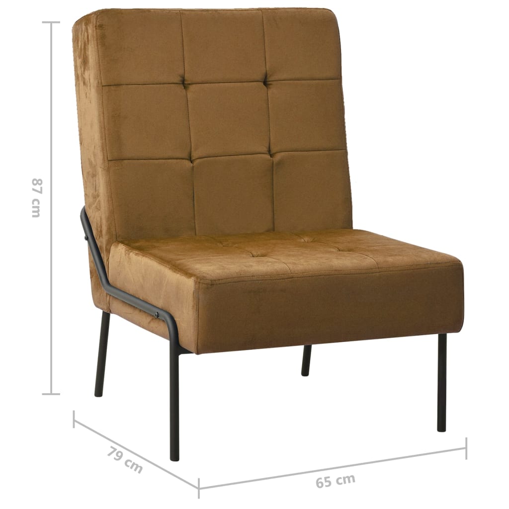 vidaXL Scaun de relaxare, maro, 65x79x87 cm, catifea