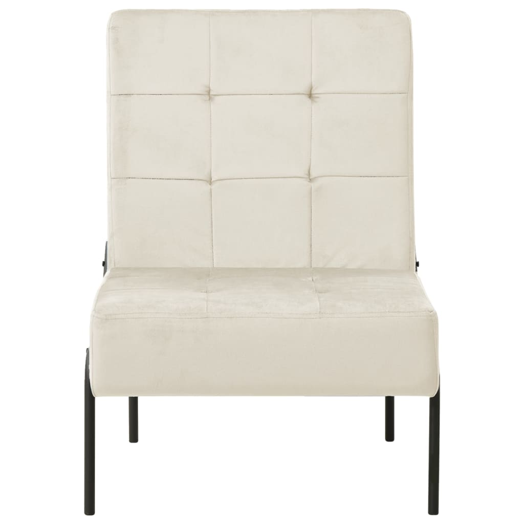 vidaXL Scaun de relaxare, 65x79x87 cm, alb crem, catifea vidaXL Scaun de relaxare, 65x79x87 cm, alb crem, catifea
