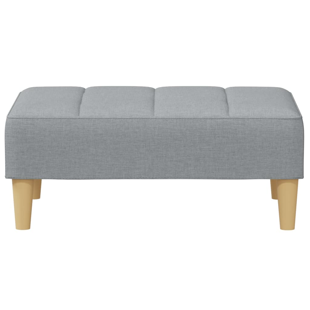 vidaXL Canapea extensibilă cu taburet, 2 locuri, gri deschis, textil