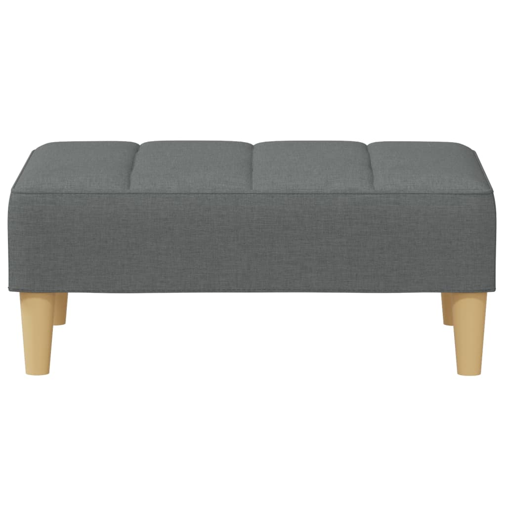 vidaXL Canapea extensibilă cu taburet, 2 locuri, gri închis, textil