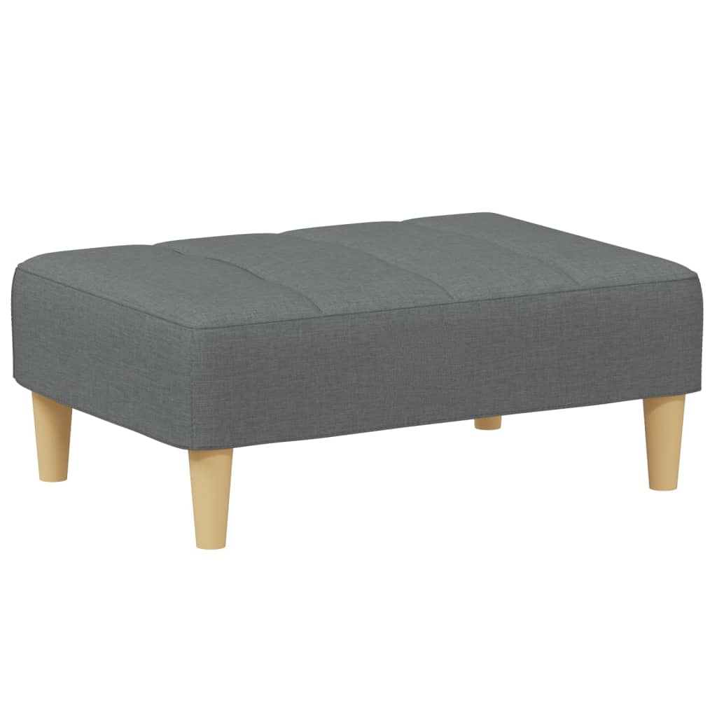 vidaXL Canapea extensibilă cu taburet, 2 locuri, gri închis, textil vidaXL Canapea extensibilă cu taburet, 2 locuri, gri închis, textil