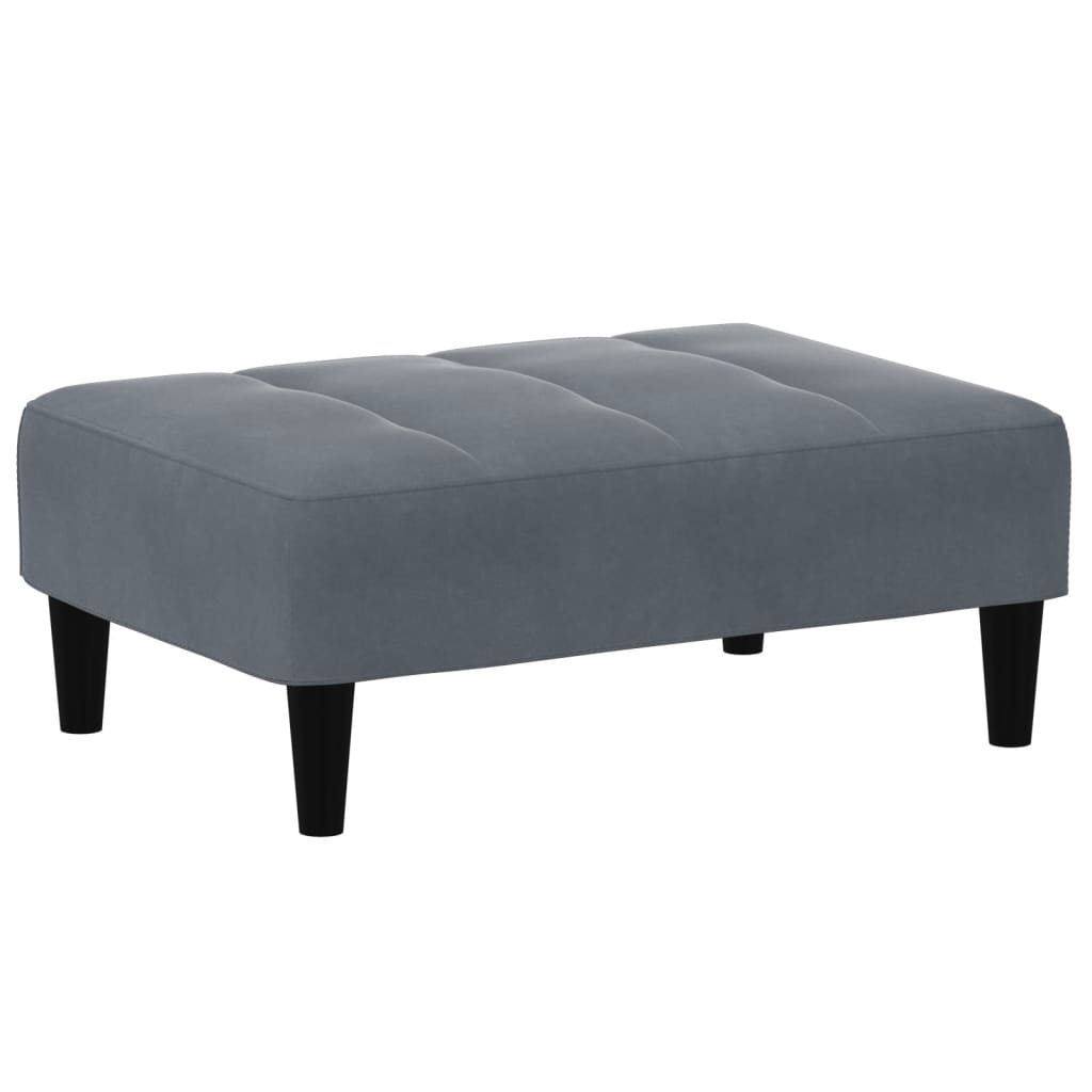 vidaXL Canapea extensibilă cu taburet, 2 locuri, gri închis, catifea