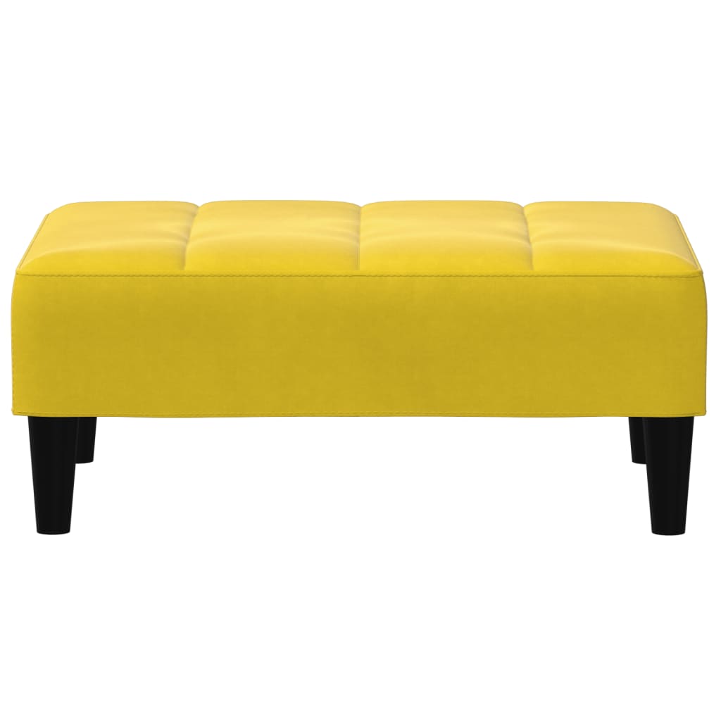vidaXL Canapea extensibilă cu taburet, 2 locuri, galben, catifea