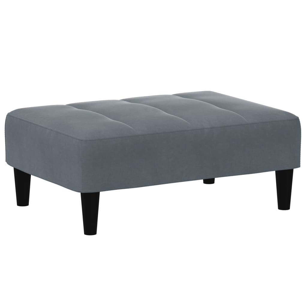 vidaXL Canapea extensibilă cu taburet, 2 locuri, gri închis, catifea