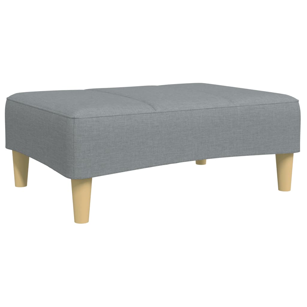 vidaXL Canapea extensibilă cu taburet, 2 locuri, gri deschis, textil vidaXL Canapea extensibilă cu taburet, 2 locuri, gri deschis, textil