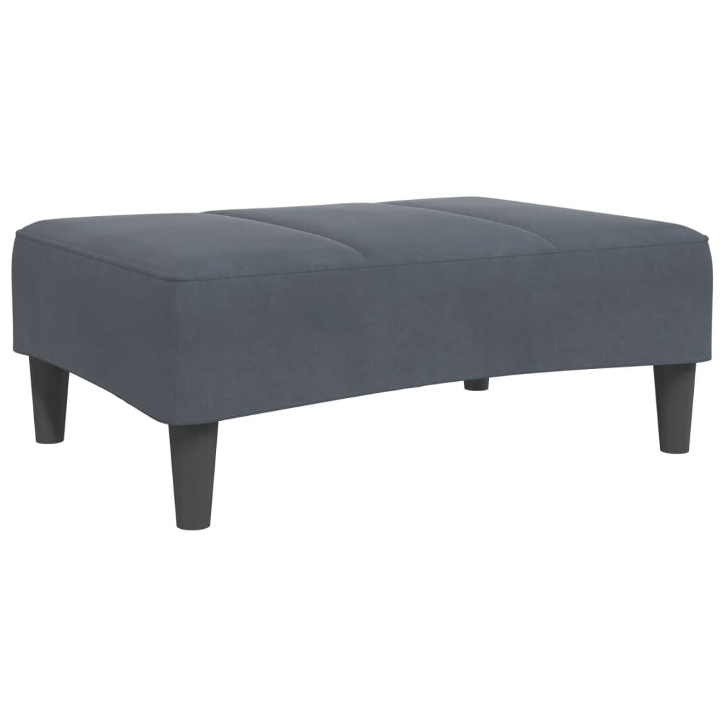vidaXL Canapea extensibilă cu taburet, 2 locuri, gri închis, catifea