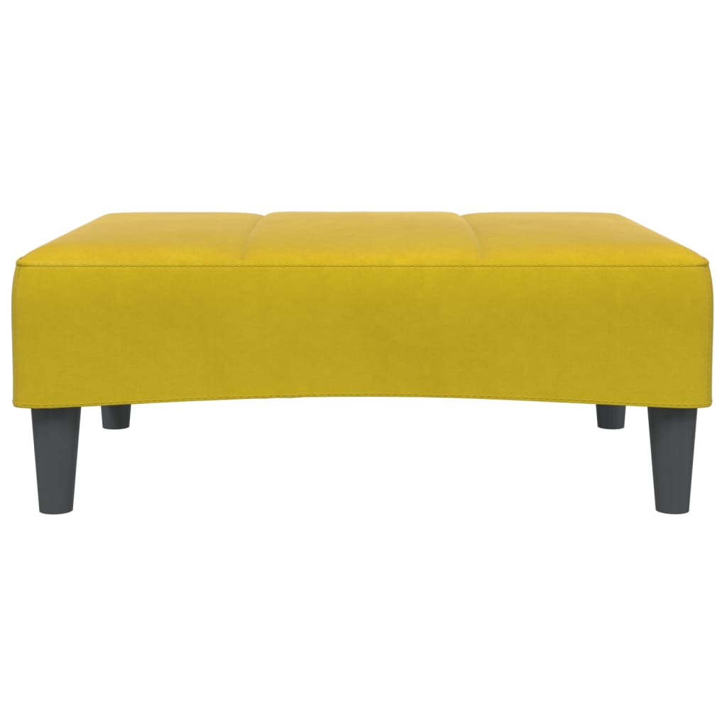 vidaXL Canapea extensibilă cu taburet, 2 locuri, galben, catifea vidaXL Canapea extensibilă cu taburet, 2 locuri, galben, catifea