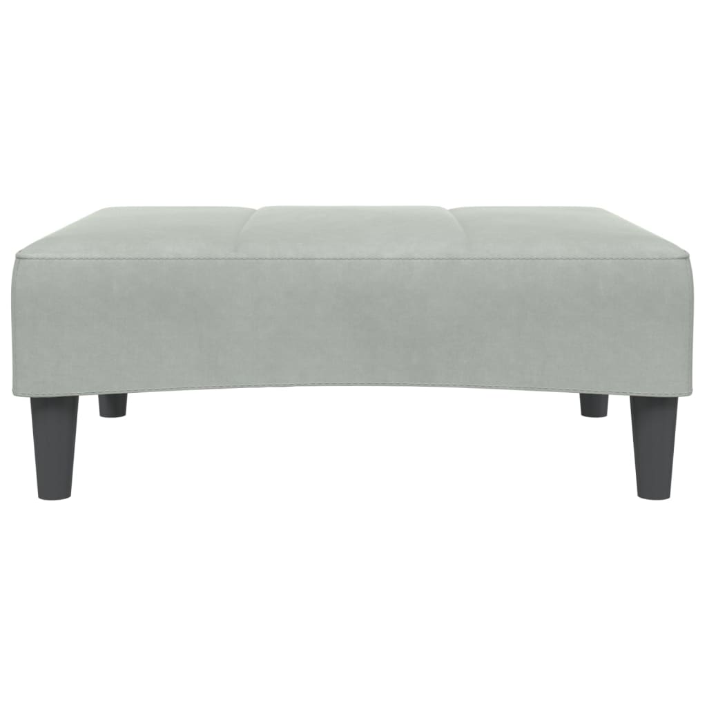 vidaXL Canapea extensibilă cu taburet, 2 locuri, gri deschis, catifea