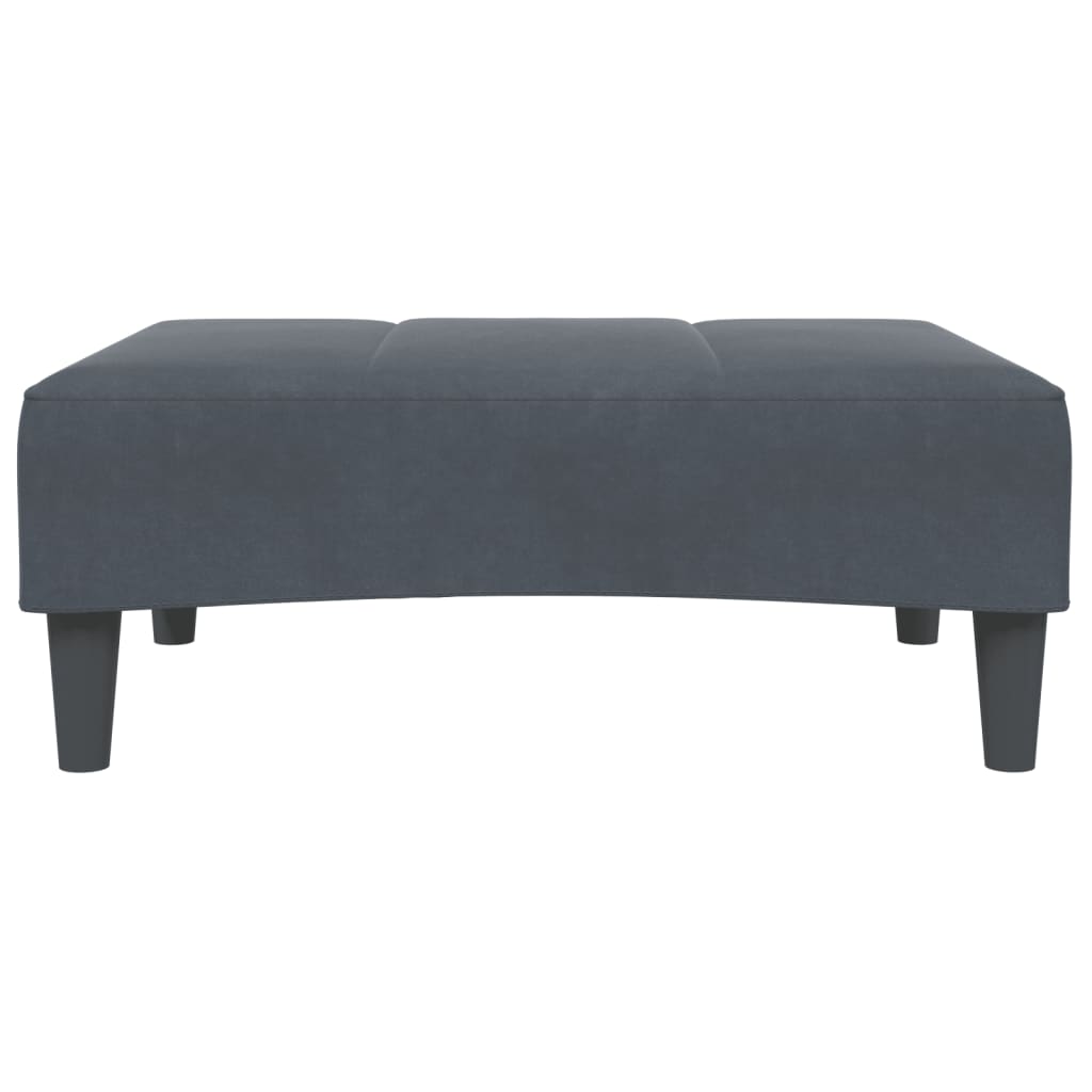 vidaXL Canapea extensibilă cu taburet, 2 locuri, gri închis, catifea vidaXL Canapea extensibilă cu taburet, 2 locuri, gri închis, catifea