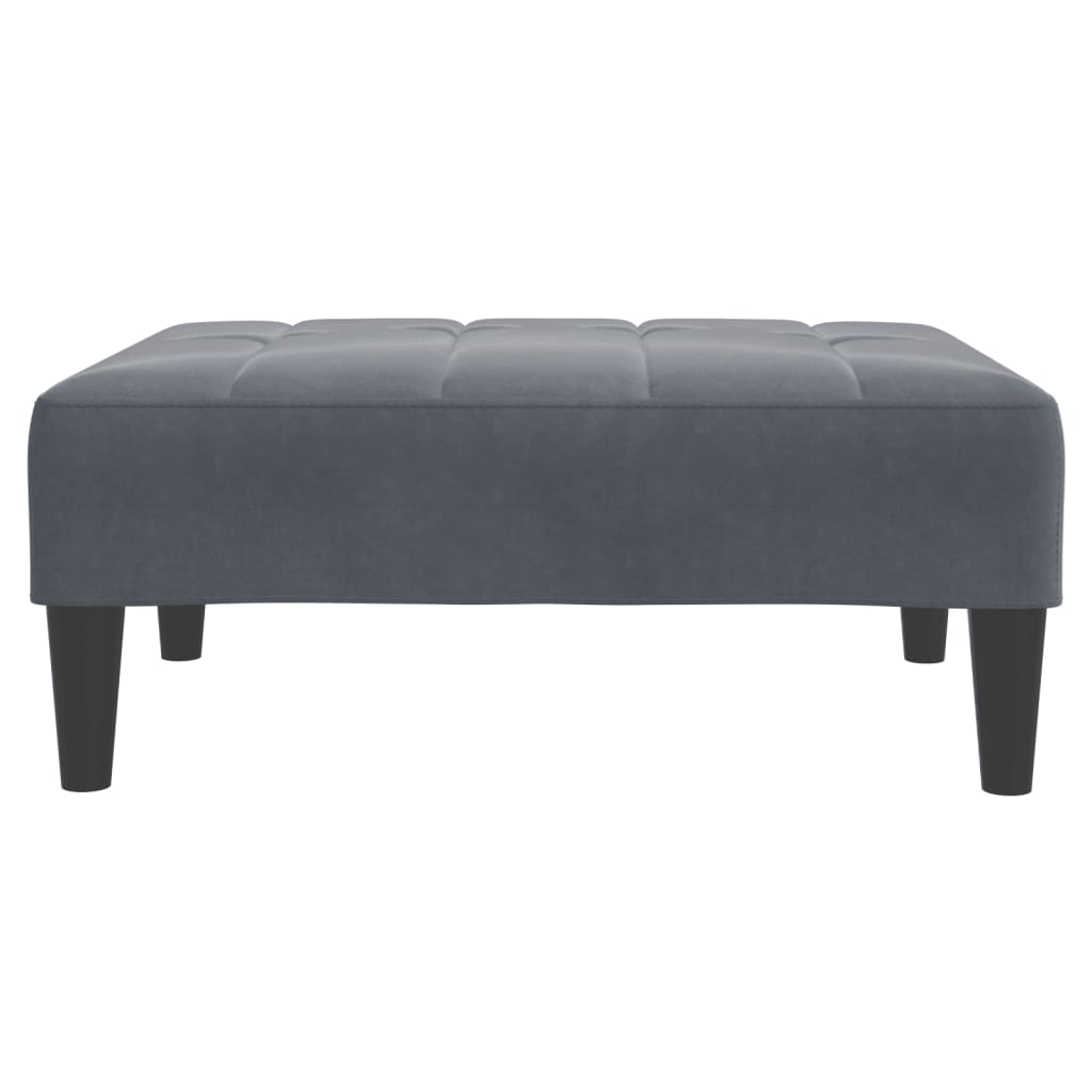 vidaXL Canapea extensibilă cu taburet, 2 locuri, gri închis, catifea