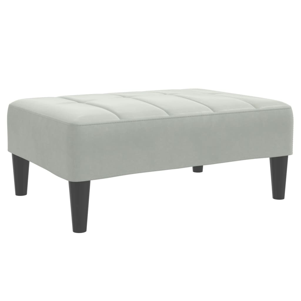 vidaXL Canapea extensibilă cu taburet, 2 locuri, gri deschis, catifea