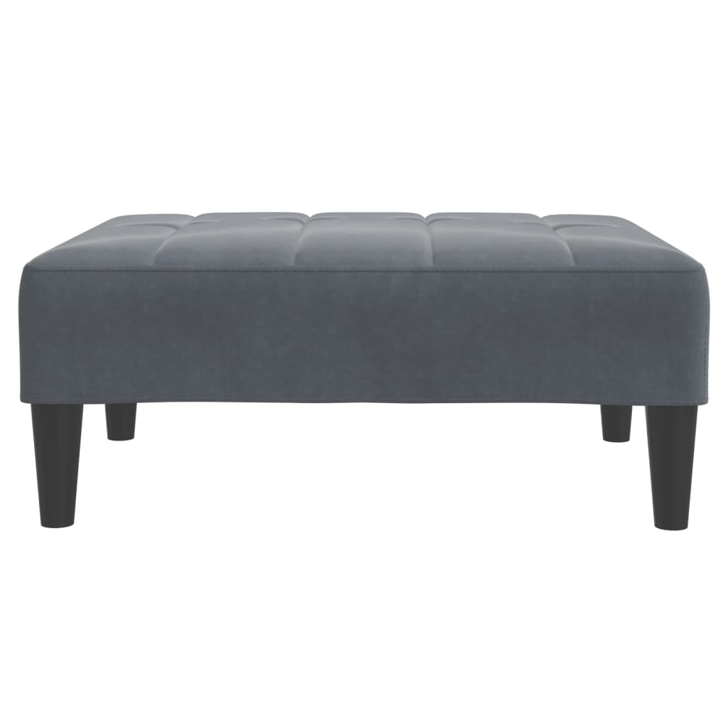 vidaXL Canapea extensibilă cu taburet, 2 locuri, gri închis, catifea