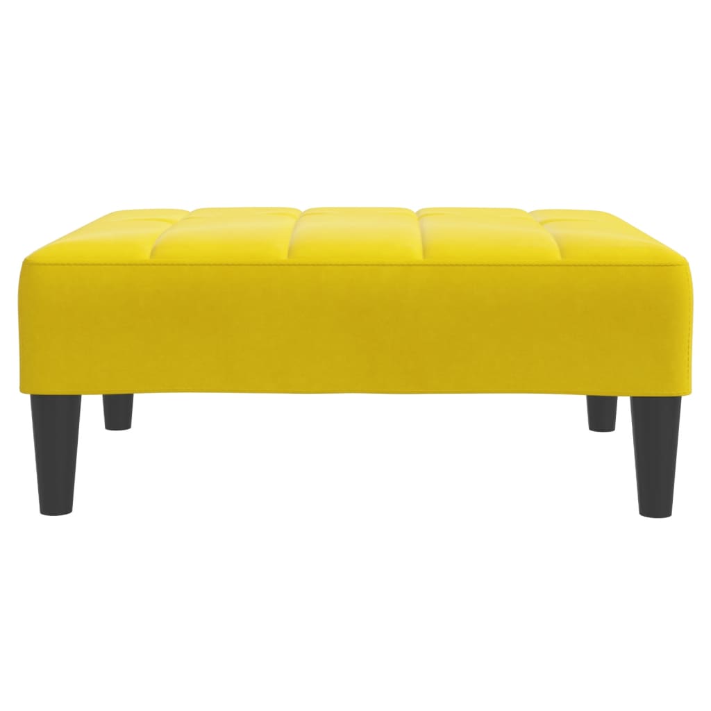 vidaXL Canapea extensibilă cu taburet, 2 locuri, galben, catifea