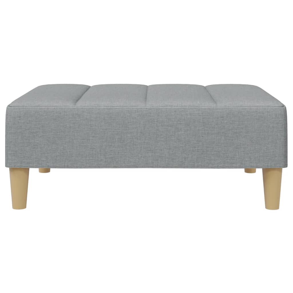 vidaXL Canapea extensibilă cu taburet, 2 locuri, gri deschis, textil