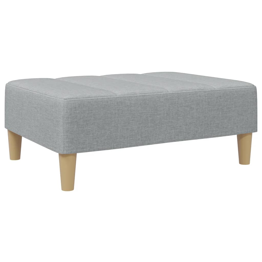 vidaXL Canapea extensibilă cu taburet, 2 locuri, gri deschis, textil