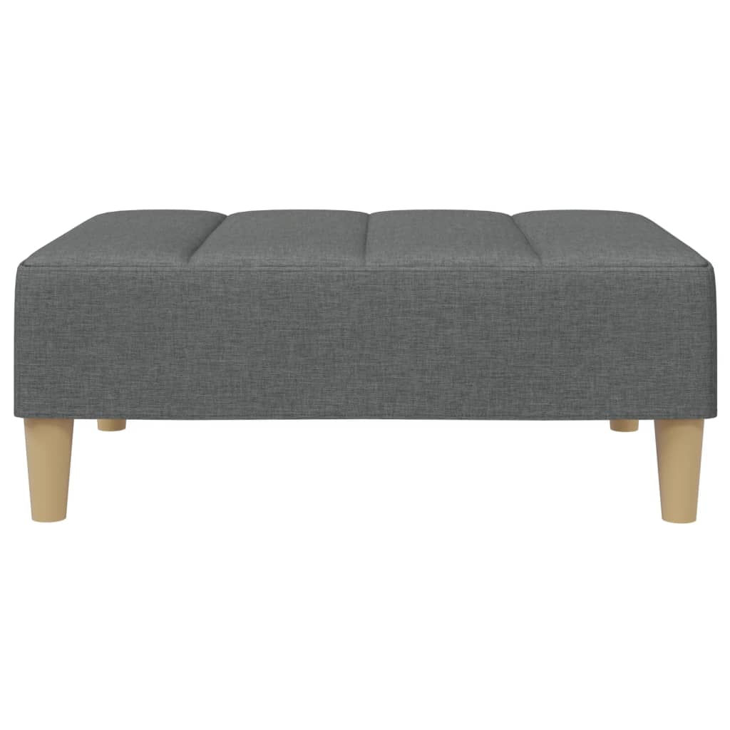 vidaXL Canapea extensibilă cu taburet, 2 locuri, gri închis, textil
