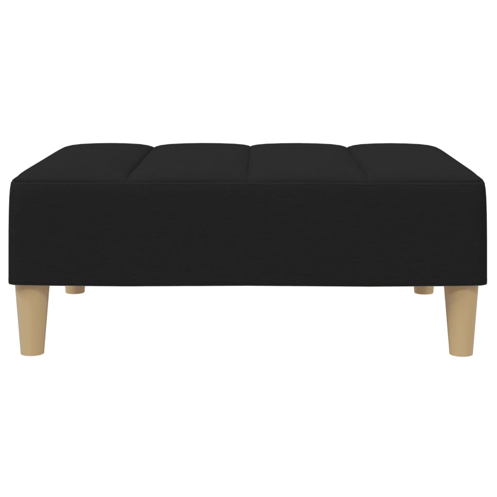 vidaXL Canapea extensibilă cu taburet, 2 locuri, negru, textil vidaXL Canapea extensibilă cu taburet, 2 locuri, negru, textil