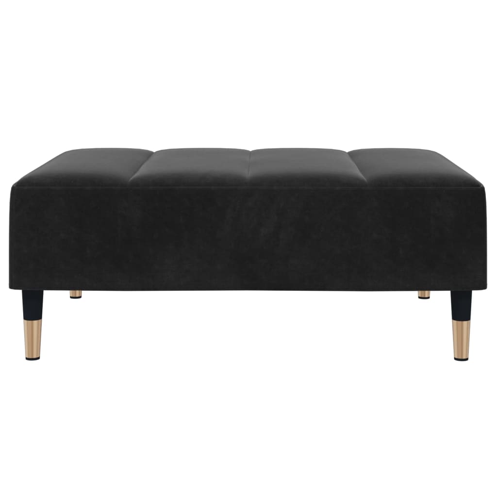 vidaXL Canapea extensibilă cu taburet, 2 locuri, negru, catifea vidaXL Canapea extensibilă cu taburet, 2 locuri, negru, catifea