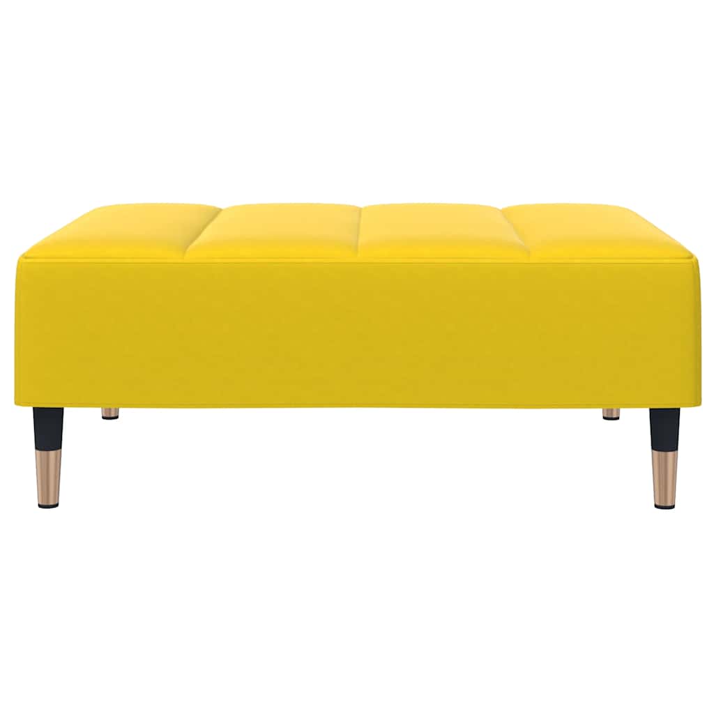 vidaXL Canapea extensibilă cu taburet, 2 locuri, galben, catifea