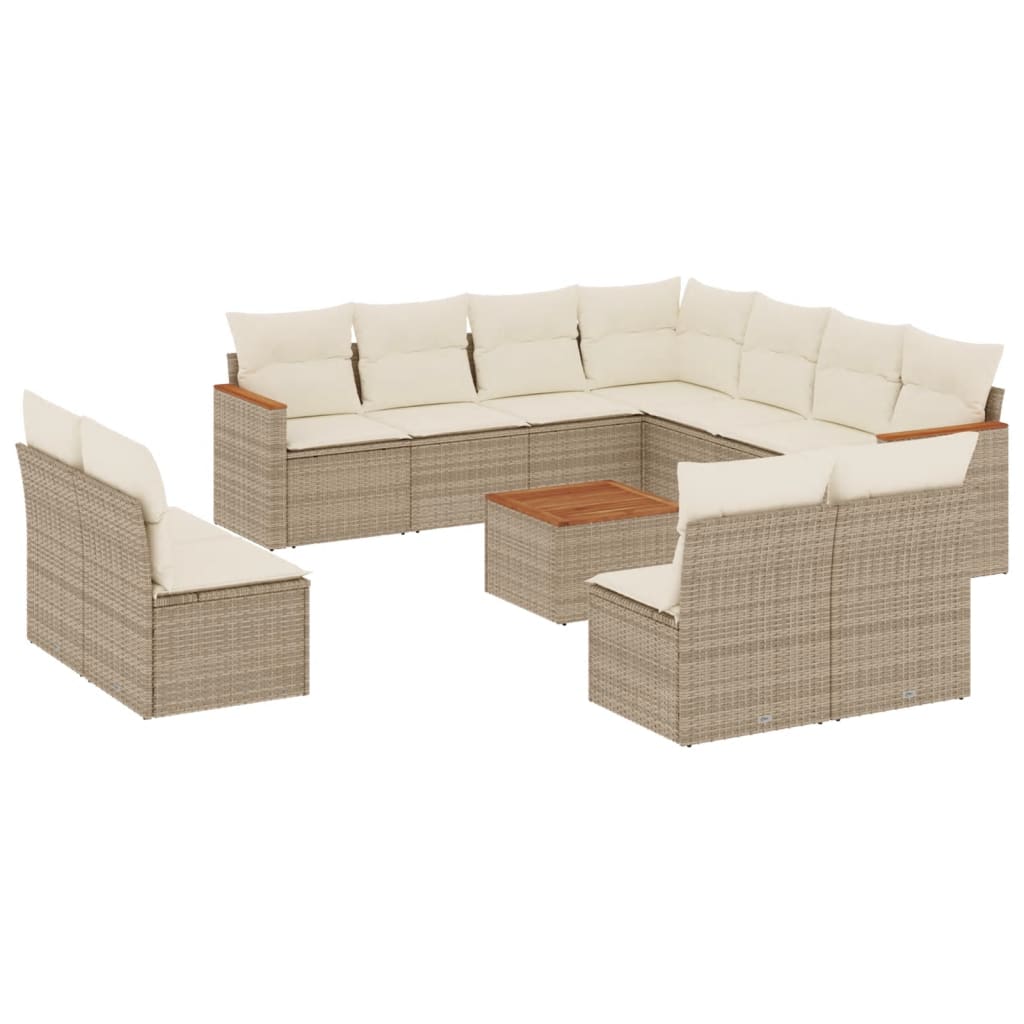 vidaXL Set canapele de grădină cu perne, 12 piese, bej, poliratan vidaXL Set canapele de grădină cu perne, 12 piese, bej, poliratan