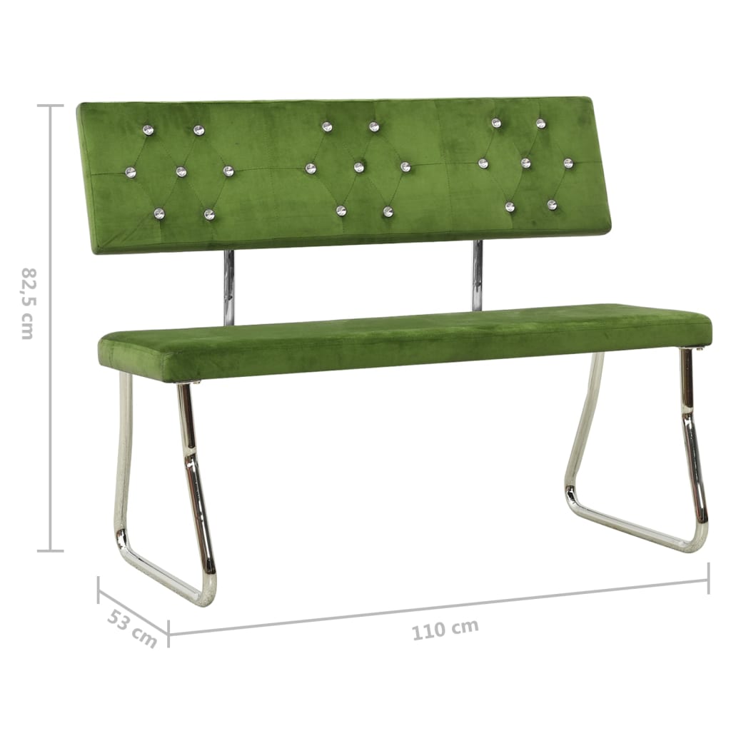 vidaXL Bancă, verde deschis, 110 cm, catifea vidaXL Bancă, verde deschis, 110 cm, catifea