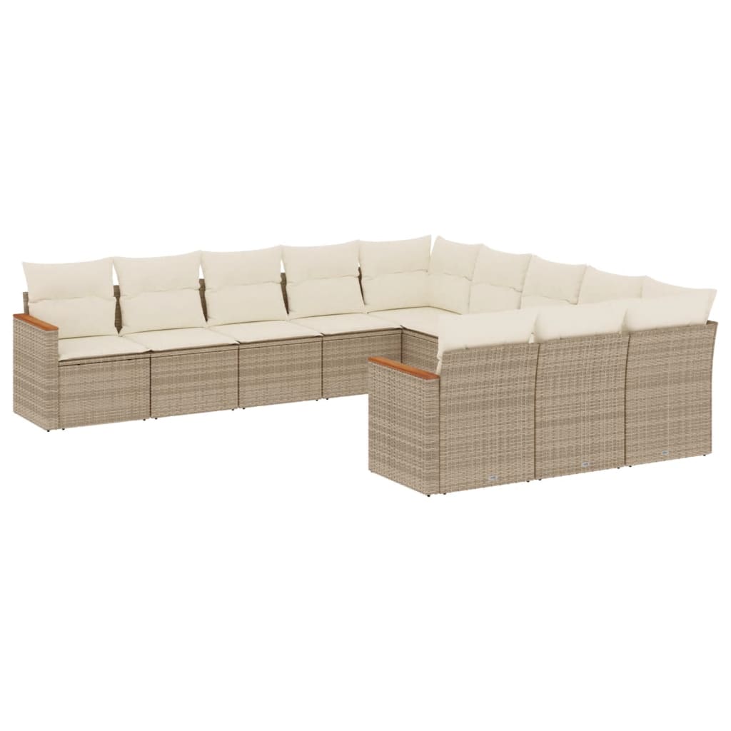 vidaXL Set canapele de grădină cu perne, 11 piese, bej, poliratan vidaXL Set canapele de grădină cu perne, 11 piese, bej, poliratan