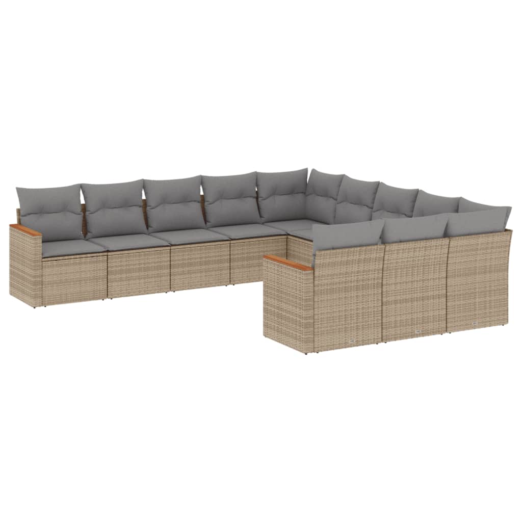 vidaXL Set canapele de grădină cu perne, 11 piese, bej, poliratan vidaXL Set canapele de grădină cu perne, 11 piese, bej, poliratan