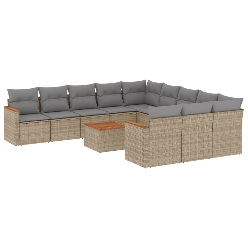 vidaXL Set canapele de grădină cu perne, 12 piese, bej, poliratan vidaXL Set canapele de grădină cu perne, 12 piese, bej, poliratan