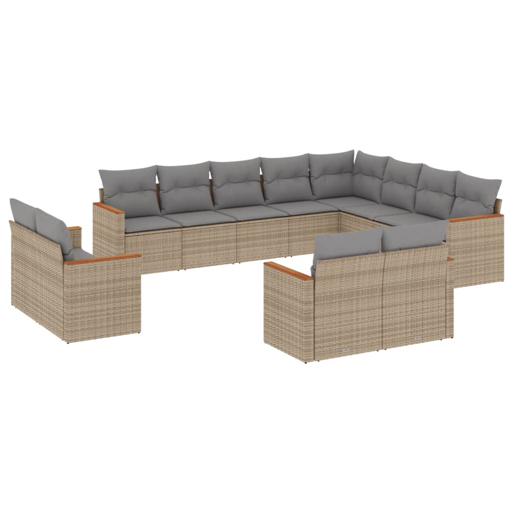 vidaXL Set canapele de grădină cu perne, 12 piese, bej, poliratan vidaXL Set canapele de grădină cu perne, 12 piese, bej, poliratan