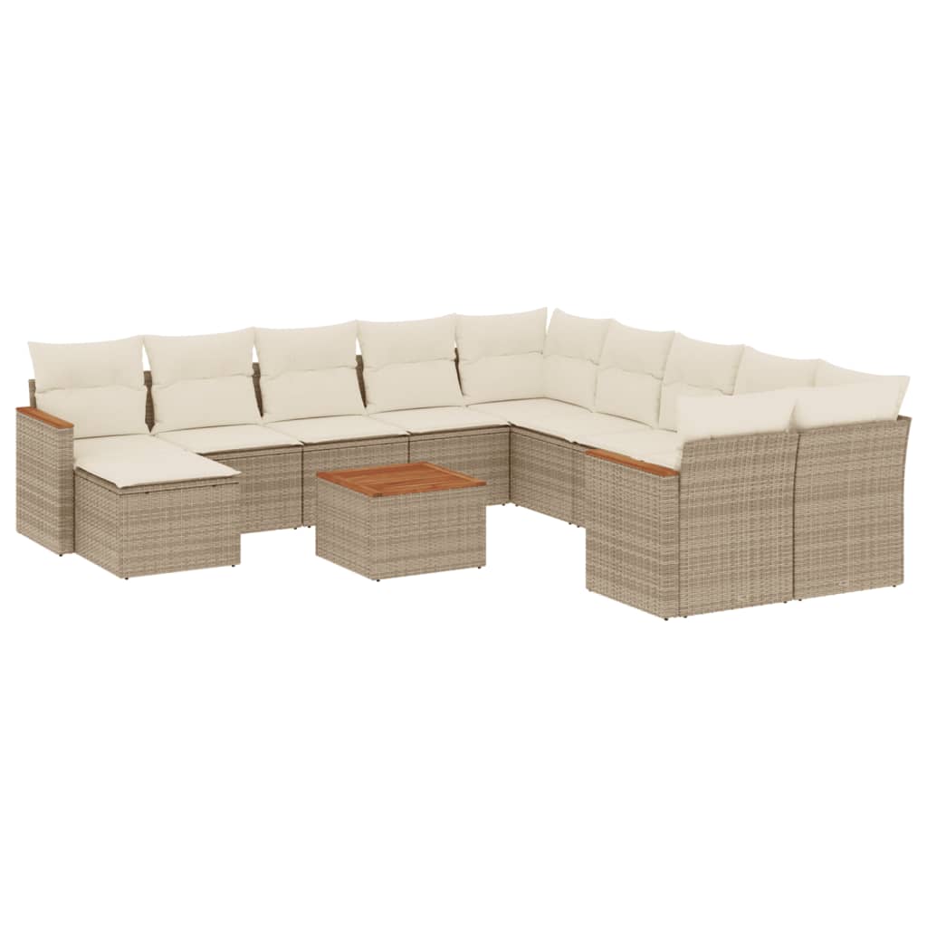vidaXL Set canapele de grădină cu perne, 12 piese, bej, poliratan vidaXL Set canapele de grădină cu perne, 12 piese, bej, poliratan