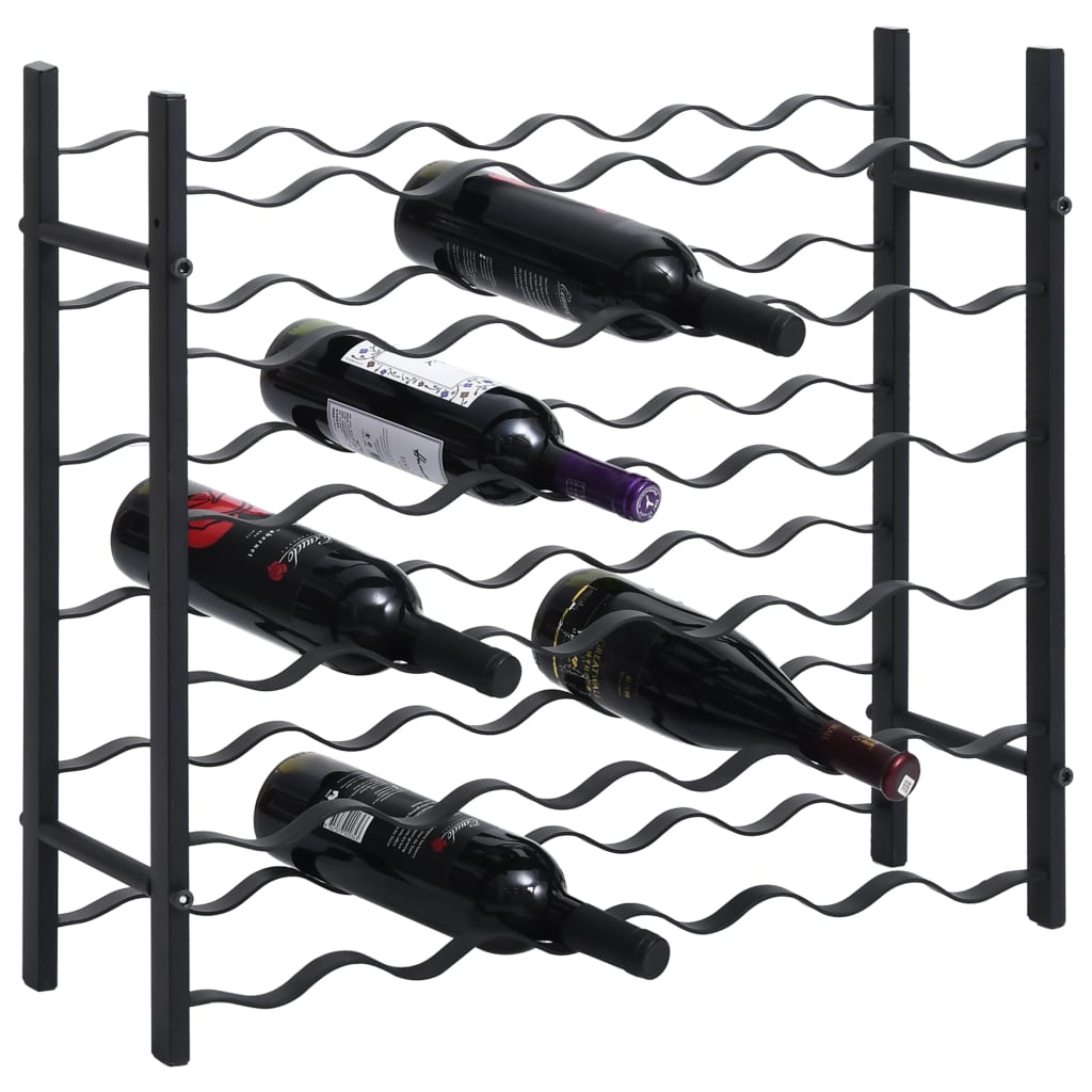 vidaXL Suport sticle de vin pentru 36 de sticle, negru, fier vidaXL Suport sticle de vin pentru 36 de sticle, negru, fier