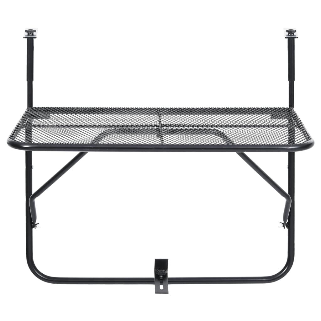 vidaXL Masă de balcon, negru, 60x40 cm, oțel vidaXL Masă de balcon, negru, 60x40 cm, oțel