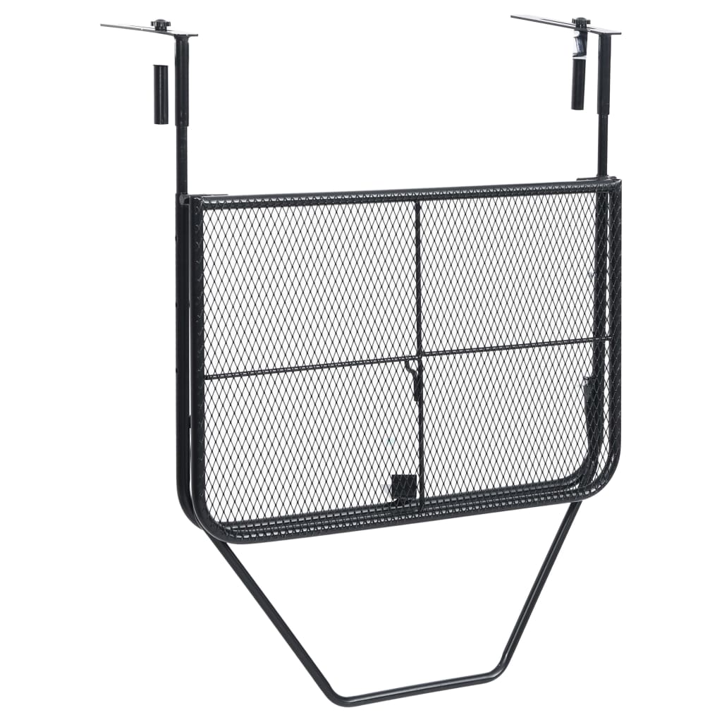 vidaXL Masă de balcon, negru, 60x40 cm, oțel vidaXL Masă de balcon, negru, 60x40 cm, oțel