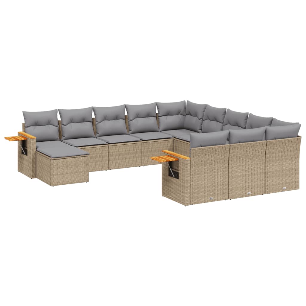 vidaXL Set canapele de grădină cu perne, 11 piese, bej, poliratan vidaXL Set canapele de grădină cu perne, 11 piese, bej, poliratan