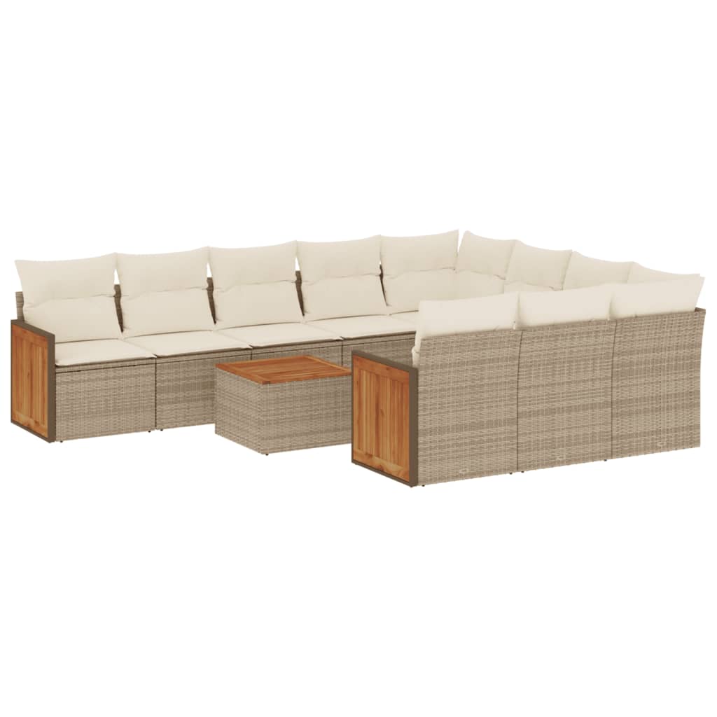 vidaXL Set canapele de grădină cu perne, 11 piese, bej, poliratan vidaXL Set canapele de grădină cu perne, 11 piese, bej, poliratan