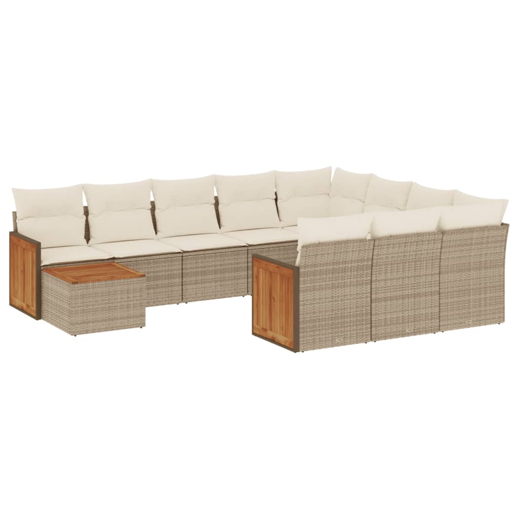 vidaXL Set canapele de grădină cu perne, 11 piese, bej, poliratan vidaXL Set canapele de grădină cu perne, 11 piese, bej, poliratan
