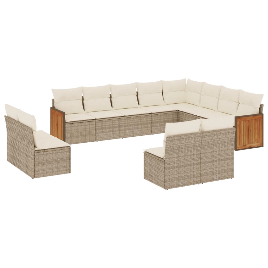 vidaXL Set canapele de grădină cu perne, 12 piese, bej, poliratan vidaXL Set canapele de grădină cu perne, 12 piese, bej, poliratan