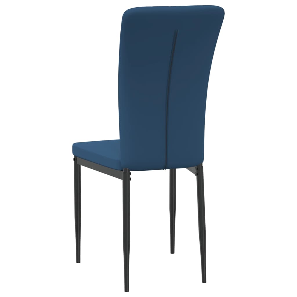 vidaXL Scaune de sufragerie, 2 buc., albastru, catifea vidaXL Scaune de sufragerie, 2 buc., albastru, catifea